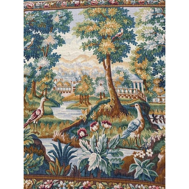 Vintage Silk Screen Printed Tapestry Verdure Chantilly, 1960s For Sale - Image 3 of 18