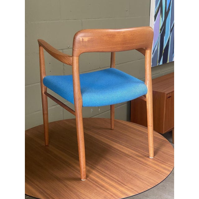 Armchair Model 56 in Teak and Hallingdal by Niels Otto Møller for J. L. Møllers Mobelfabrik, 1960s For Sale - Image 12 of 16