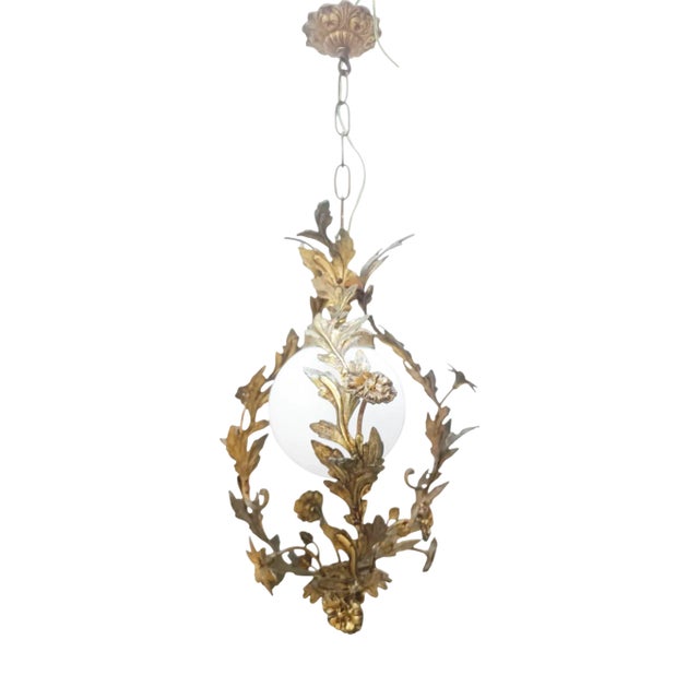 Vintage Art Nouveau Hanging Lamp, 1920s For Sale