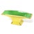 Mid-Century Modern Chartreuse & Green Ceramic Footed Bowl With Gilt Trim For Sale - Image 4 of 7