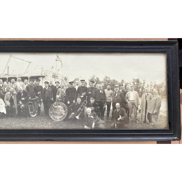Antique 46x9 Panoramic Photograph St. Paul Mn: Band, Dog, Red Wing Steamboat For Sale - Image 4 of 5