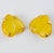 1990s Edouard Rambaud Paris Citrus Yellow Acrylic Gilded Heart Clip-on Earrings For Sale - Image 5 of 9