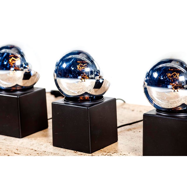 Space Age Silver Table Lights from Philips, 1960s, Set of 4 For Sale - Image 3 of 8