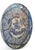 34" Diameter Plate/Charger with Warrior in the Center on Horseback Holding a Flag floral and bird motifs on the front and...