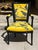 1960s Gothic Raven Crow Yellow Velvet and Embroidery Armchair For Sale - Image 4 of 7