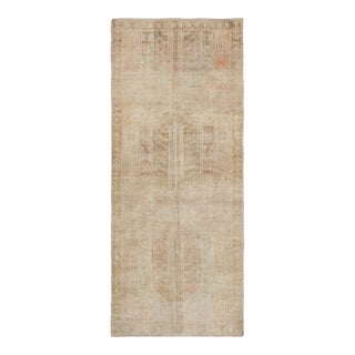 Washed Out Vintage Turkish Kars Rug - 4`10" X 11`4" For Sale