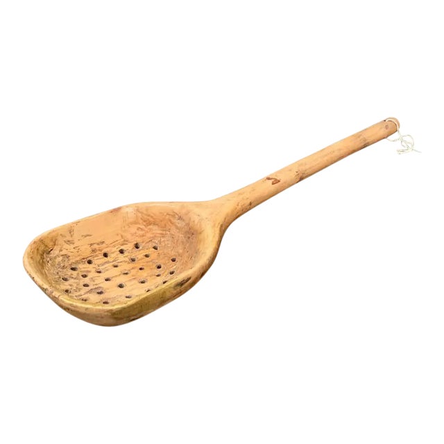 19th Century French Decorative Carved Walnut Spoon For Sale
