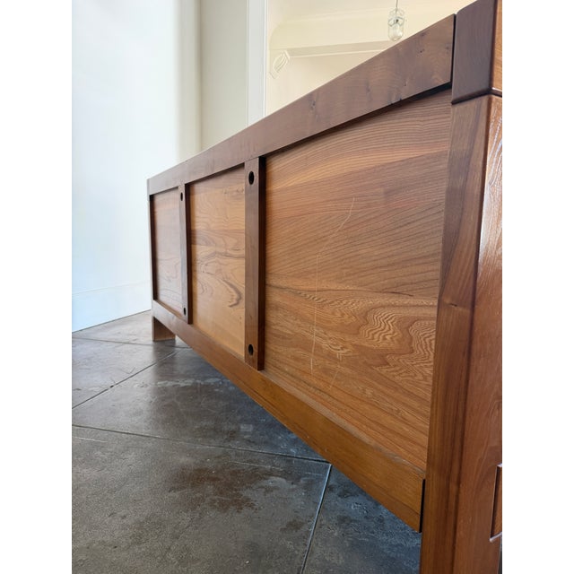Vintage 1970s French Maison Regain Elm Cabinet, Attributed For Sale - Image 12 of 15