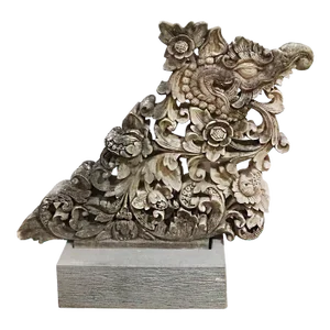 Early 20th Hand-Carved Sandstone Dragon Sculpture
