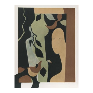 Minaux Original Lithograph Helene-Helene Signed & Numbered 1974 For Sale