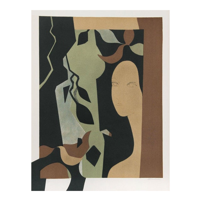 Minaux Original Lithograph Helene-Helene Signed & Numbered 1974 For Sale