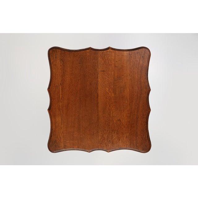 French Art Deco Side Table in Full Oak, 1920 For Sale - Image 10 of 13