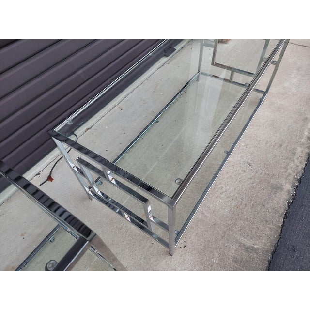 1970s Mid Century / Hollywood Regency Coffee Table and 1 Matching End Table Glass Top - Set of 2 For Sale - Image 9 of 12