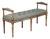 Nicolas Tufted Bench with Armrests - Seafoam Linen / Limed Grey Oak Frame For Sale