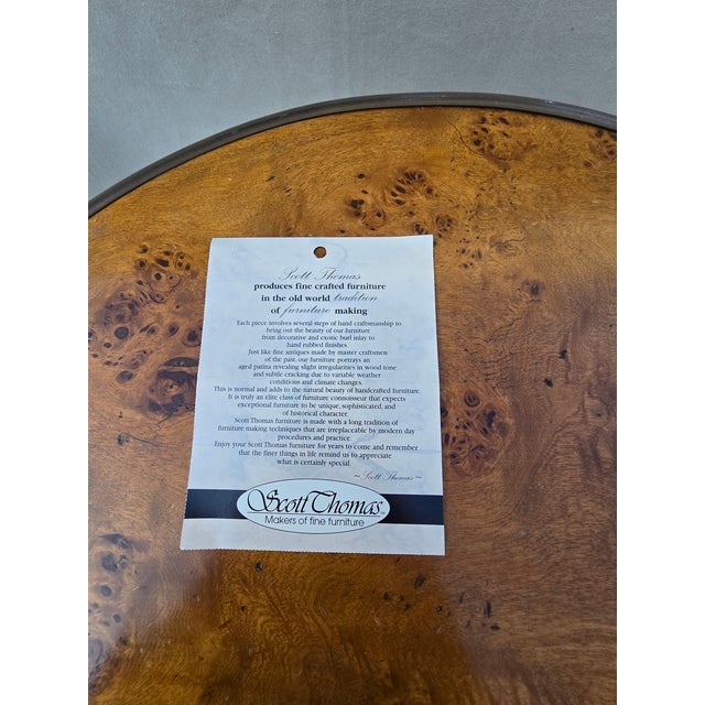 Antique Burlwood Demilune Table With Drawers For Sale - Image 10 of 11