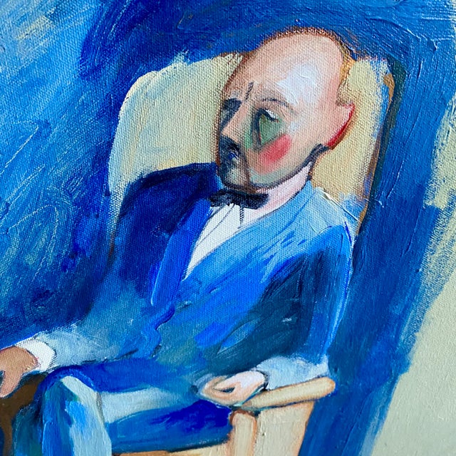 2000 - 2009 David Fleming "Bluefly" Original Acrylic Framed Painting Signed For Sale - Image 5 of 11