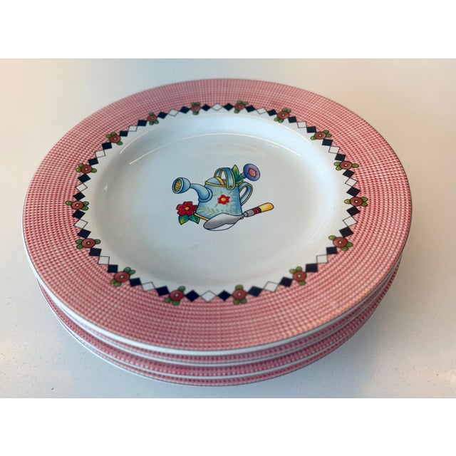 Ceramic 1990s Stoneware "Garden Time" Small Plates by Mary Engelbriet for Sakura - Set of Four For Sale - Image 7 of 8