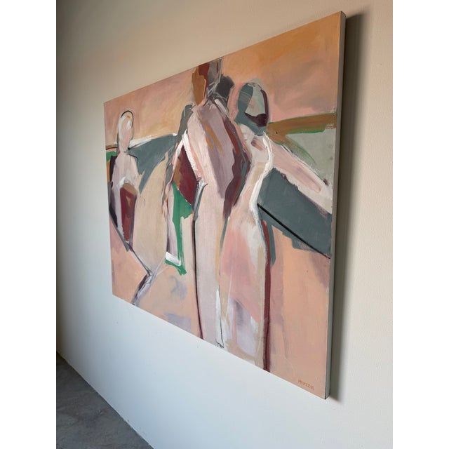 Vintage Contemporary Abstract Figurative Acrylic Painting on Canvas by Hamzik For Sale - Image 4 of 11