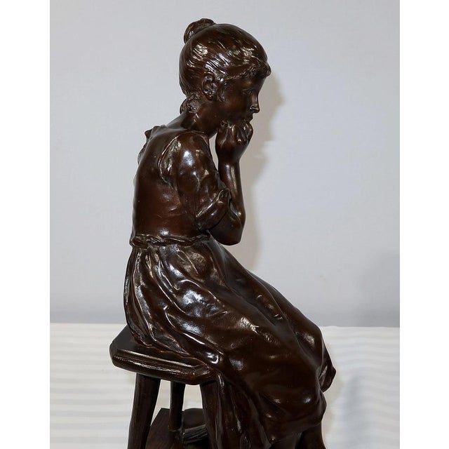 A. Massoulle, Jeune fille assise, Late 1800s, Bronze For Sale - Image 14 of 18