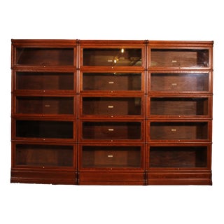 19th Century Oak 3-Module Bookshelf from Wernicke Globe, 1890s For Sale