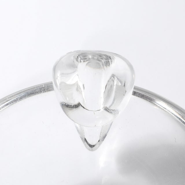 Steuben Glass Mid-Century Modernist Crystal Dish Signed Steuben For Sale - Image 4 of 18