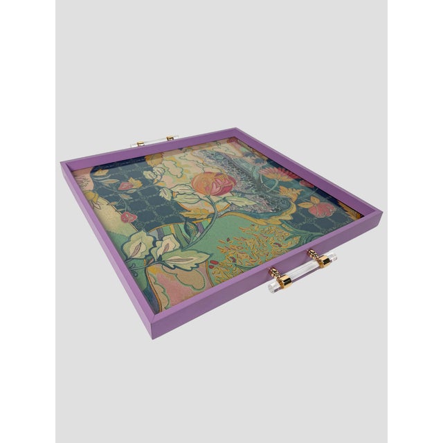 2020s Osborne & Little Trebah Velvet Tray Acrylic Handles For Sale - Image 5 of 10