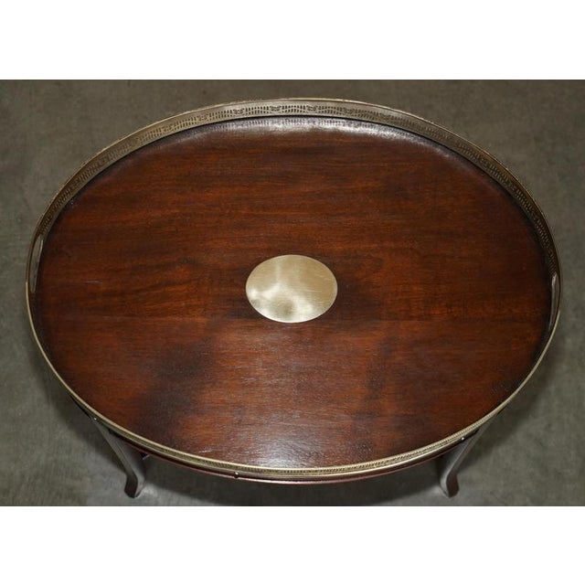 Antique Georgian Hand-Sawn Hardwood Rail Coffee Table with Brass Gallery, 1820 For Sale - Image 4 of 13