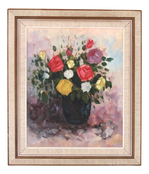 Willack, Vase, 1950s, Oil on Canvas, Framed