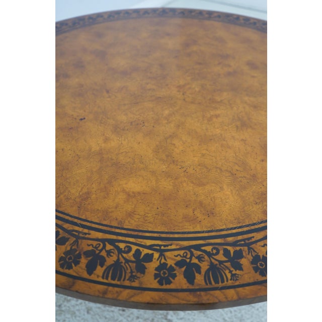 Baker Stately Homes Round Burl Ash Center Table For Sale - Image 9 of 12