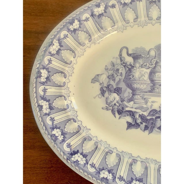 American 19th Century Blue and White Ironstone Transferware Platter For Sale - Image 3 of 9