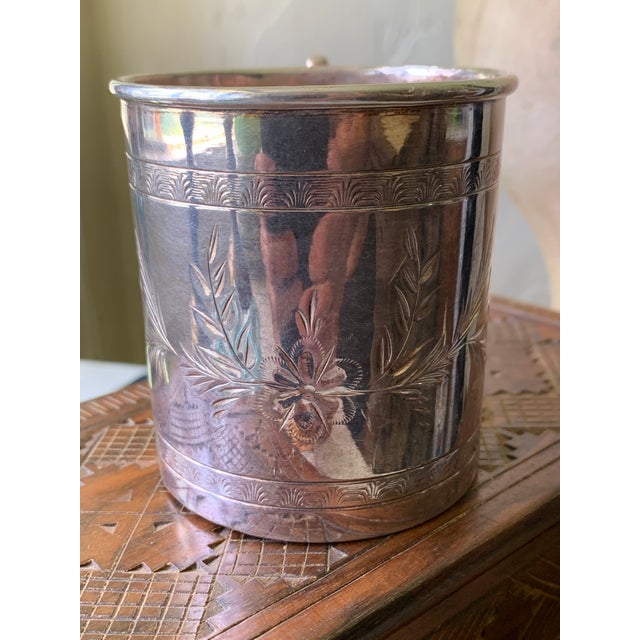 Antique Engraved Aesthetic Movement Silver Plate Cup For Sale - Image 4 of 12