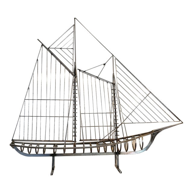 Mid 20th Century Modern Sailing Ship Sculpture by Curtis Jere For Sale