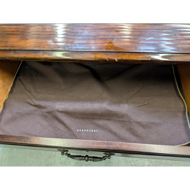 1990s Bernhardt Old World Dark Mahogany & Marble Top 4-Door Sideboard Buffet For Sale - Image 11 of 11
