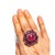 Bochic “Flamenco” Ruby & Fancy Multi Color Gems 18k Gold & Silver Cocktail Ring Size 7.5 For Sale - Image 4 of 4