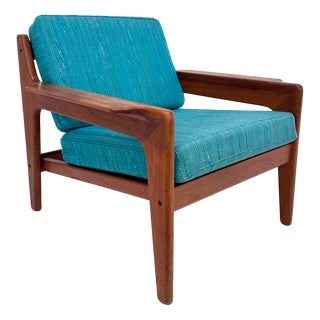 Danish Modern Lounge Easy Chair in Teak by Arne Wahl Iversen for Komfort, 1960s For Sale