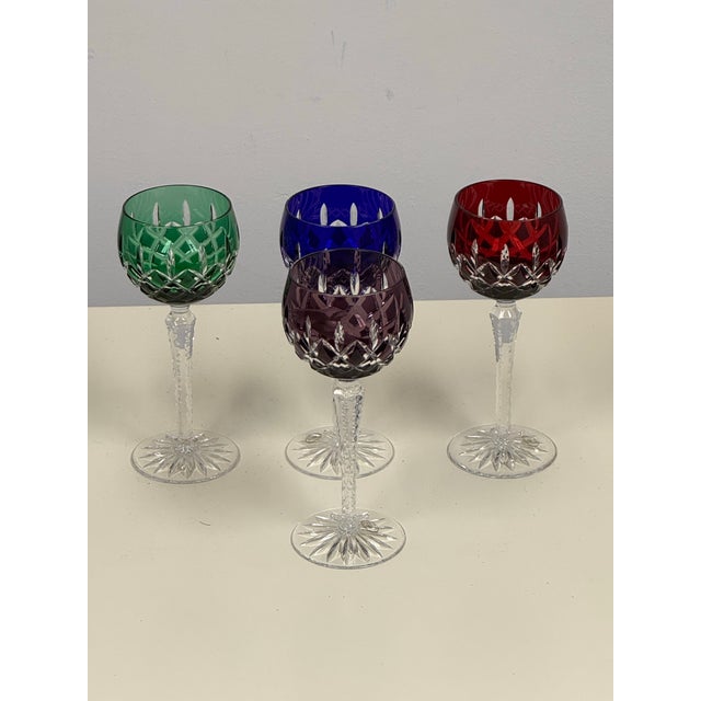 Ajka Crystal Marsala Hand-Cut Wine Glasses, Set of Four For Sale - Image 4 of 12