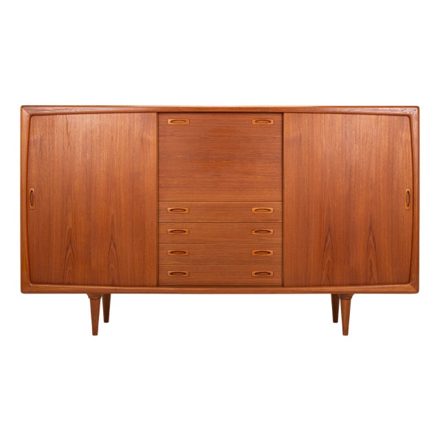 Vintage Danish Teak Highboard by H.P. Hansen, 1960s For Sale