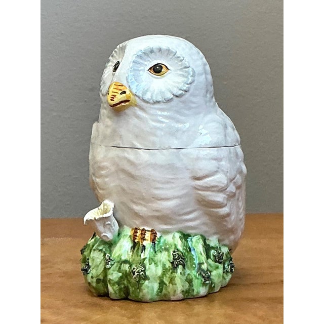 Vintage Italian Owl Ceramic Lidded Trinket Box For Sale - Image 4 of 12