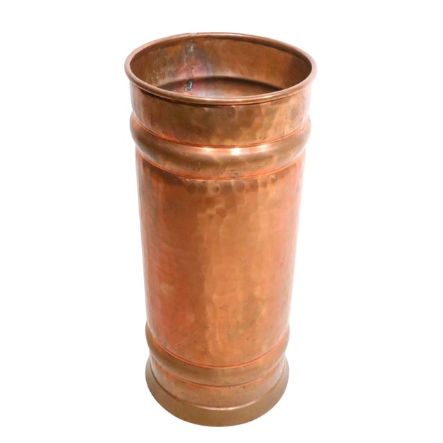 Farmhouse Vintage Copper Umbrella Cane Stand by Nicki Yassaman Made in Turkey C. 1970's For Sale - Image 3 of 10