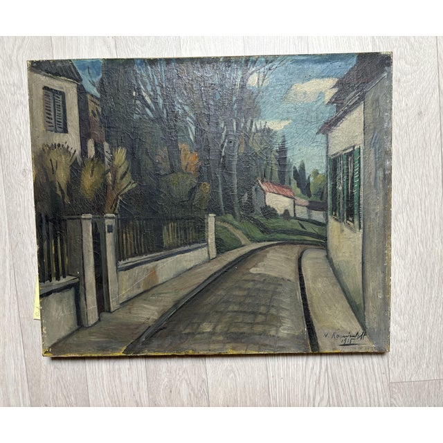 Nicolas Roumiantzeff, Town Landscape, 20th Century, Painting For Sale - Image 4 of 4