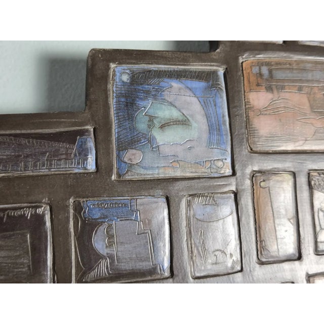 Vintage MCM Philippe Jacques French Ceramic Abstract Wall Plaque Sculpture For Sale - Image 14 of 14