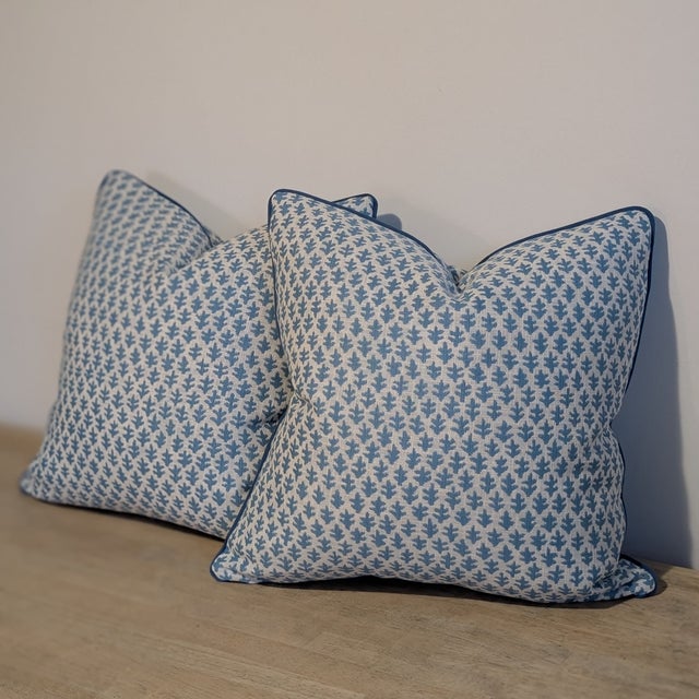 Sister Parish Sister Parish Burma Performance Pillows in Seaglass With Cord For Sale - Image 4 of 6