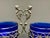 Art Nouveau Antique French Silver & Cobalt Blue Glass Salt Cellars With Serving Spoons – Art Nouveau Table Decor, Saleron Pair For Sale - Image 3 of 7