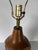 Vintage Carved Oak Wood Table Lamp With Green Inset Panels For Sale - Image 9 of 12