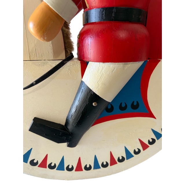 Wood Unknown, Vintage Huge German Folk Art Wood Sculpture Rocking Horse Erzgebirge Reiterlein For Sale - Image 7 of 18