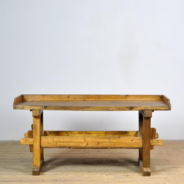 Industrial Antique Worktable in Oak and Pine, 1900 For Sale - Image 3 of 14