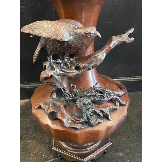 Mid 20th Century Large Mid 20th Century Asian Bronze Table Lamp For Sale - Image 5 of 8