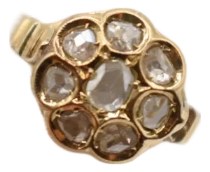 Early 20th Century Antique Flower Mount Diamond Ring, Size 6.5