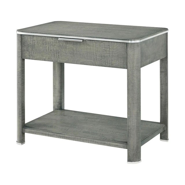 Pair of Grey Art Deco Style Nightstands For Sale - Image 4 of 7