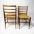 Set of four beautifully elegant vintage Italian ladder-back chairs, 1950s–60s, in the style of Gio Ponti’s Superleggera....